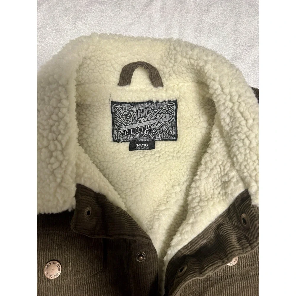 Trademark Brooklyn Cloth Brown Corduroy‎ Sherpa Jacket Size 14/16